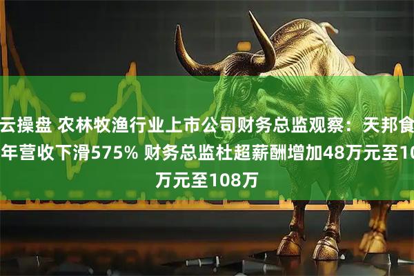 云操盘 农林牧渔行业上市公司财务总监观察：天邦食品去年营收下滑575% 财务总监杜超薪酬增加48万元至108万