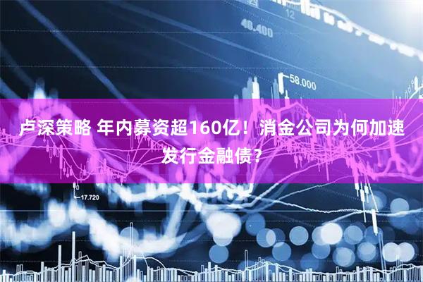 卢深策略 年内募资超160亿！消金公司为何加速发行金融债？