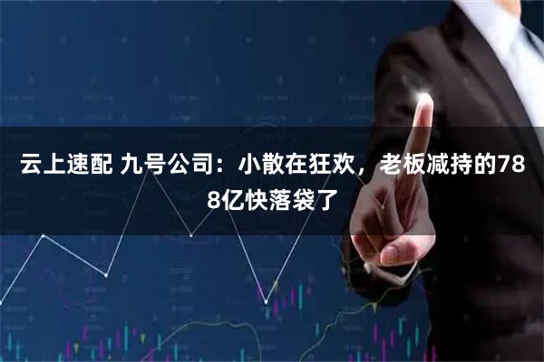 云上速配 九号公司：小散在狂欢，老板减持的788亿快落袋了