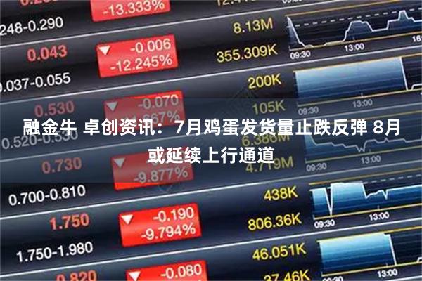 融金牛 卓创资讯：7月鸡蛋发货量止跌反弹 8月或延续上行通道
