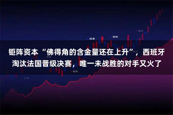 钜阵资本 “佛得角的含金量还在上升”，西班牙淘汰法国晋级决赛，唯一未战胜的对手又火了